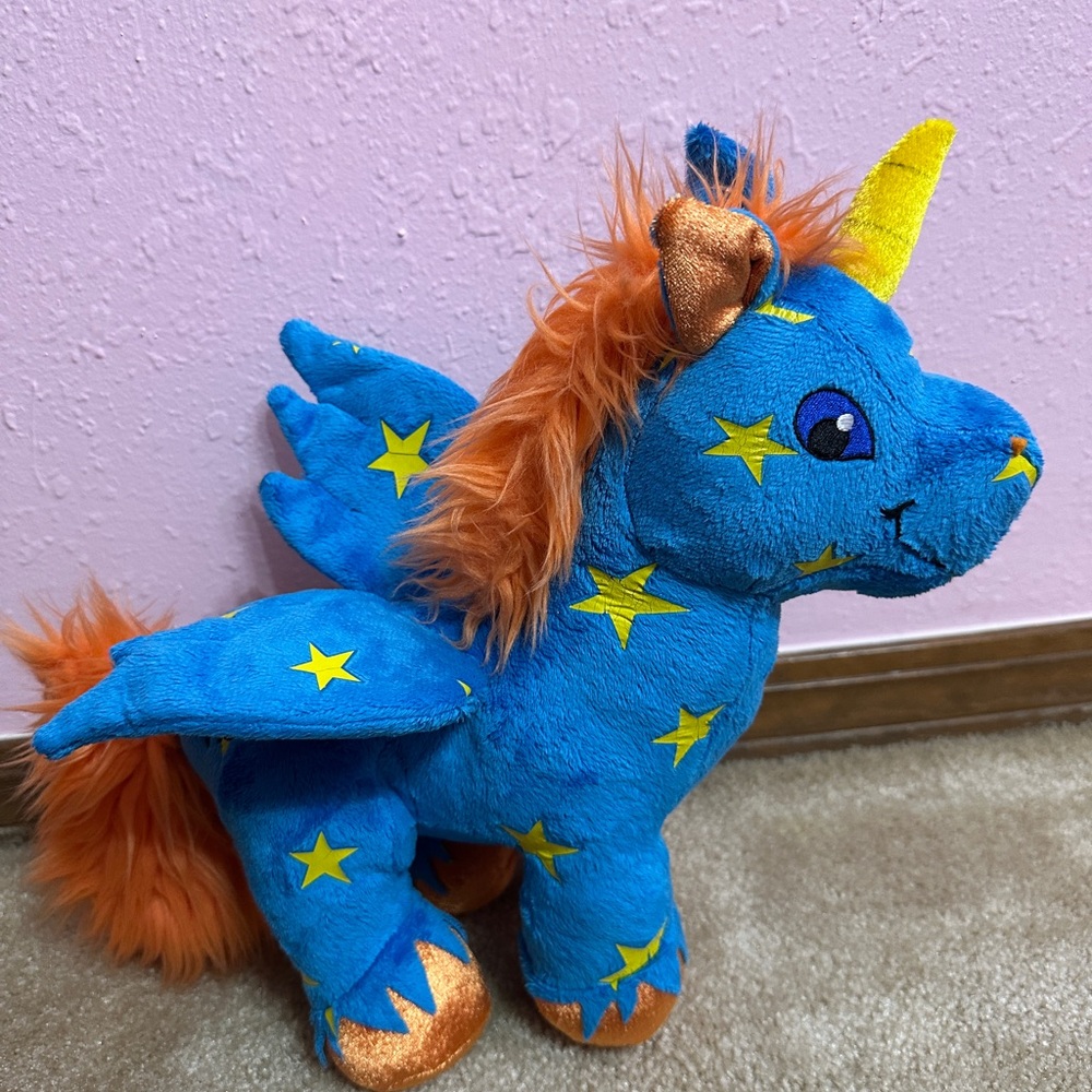 Neopets Starry Uni Blue Unicorn Pegasus 11" Plush Jakks Pacific 2008 horse star - Picture 3 of 10